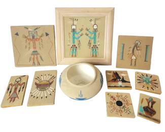 Group of Sand Art , Pottery Etc
