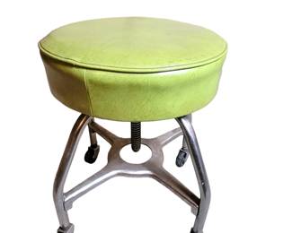Vintage Avacado Green Industrial Stool