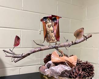 Brass Owl Centerpiece