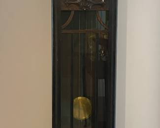 German Oak Grandfather Clock C. 1920 From The Farris 1912 Hotel
