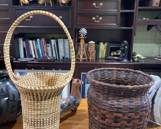 Charleston Gullah Sweet Grass Basket, 1930’s Native American Basket from the Nispel Estate New Mexico