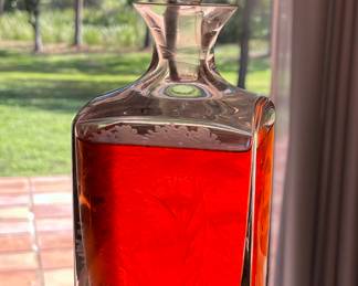 Etched Deer Crystal Decanter with Stopper