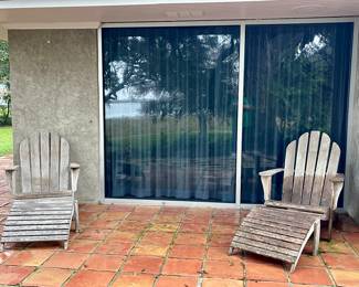 Wood Adirondack Chairs with Footrests