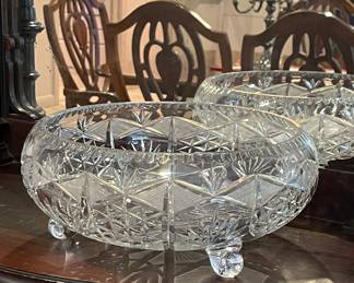 Vintage Cut Crystal Footed Bowl