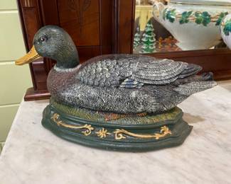 Vintage Wright Cast Iron Mallard Duck Door Stop