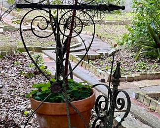 Antique Wrought Iron Garden Decor