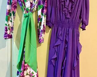 MCM Dresses-Floral is Handmade, Purple Ruffle Dress by Montage Neiman Marcus