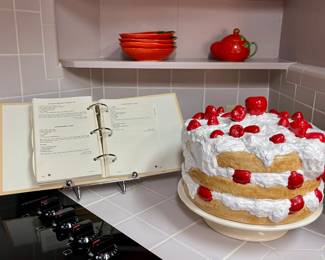 Handmade Ceramic Strawberry Shortcake Covered Cake Stand