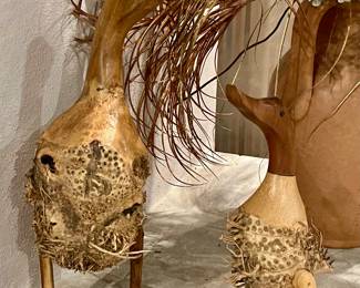 Carved Ducks made from Bamboo Root and Wood
