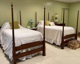 English Chippendale Twin Beds C. 1940