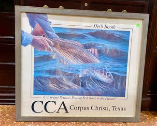 Herb Booth CCA Corpus Christi Signed Numbered Print “Catch-and-Release, Putting Fish Back in the Picture!”