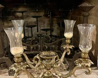 Vintage Ornate Gold Toned Candle Holder