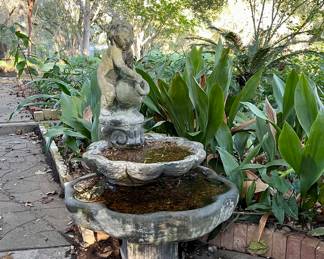 Vintage Cement Water Fountain