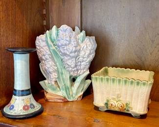 McCoy Hyacinth Vase, Weller Florenza Pottery