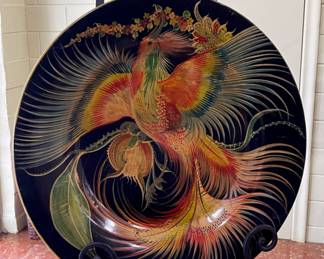Large Hand Painted Mexico Bird Platter