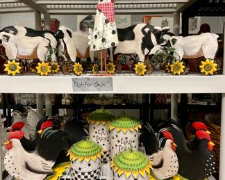 Metal Farmhouse Decor-Chickens, Cows