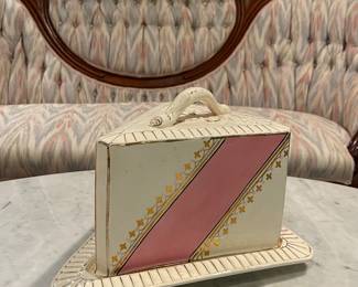 Antique English Covered Cheese Dish