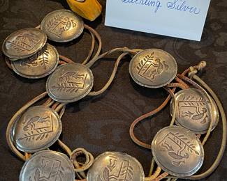 Vintage Hopi Native American Belt & Ring