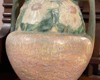 Antique Roseville Double-handle Dahlrose 8” Vase Circa 1920’s