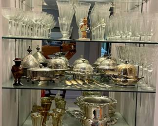 Beautiful Silverplate & Quadruple Plate, Crystal Stemware