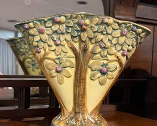 Early 20th Century Weller Apple Tree Fan Vase