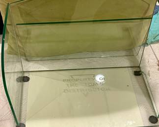 Antique Glass Rack Engraved Property of The Tom’s Distributor.