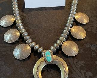 Vintage Navajo Sterling Silver Heavy Necklace