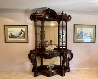 American Rococo Revival Etagere -Solid Rosewood C.1880 from the Farris 1912 Hotel