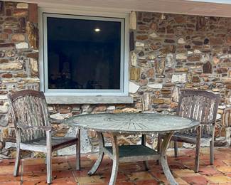 Teak Wood Patio Table with 2 Chairs