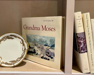 Antique Nippon Wheat Plate, Grandma Moses Book by Otto Kallir