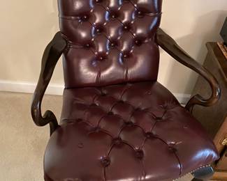 Leather / Wood Trimmed Chair $ 120.00
