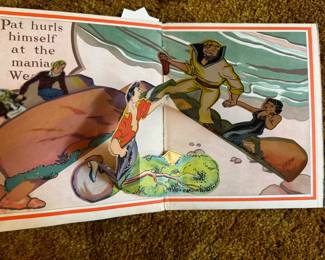 ABSOLUTLEY INCREDIBLE POP UP BOOK FROM THE 1930S, GRAPHICS AND COLORS ARE AWESOME.