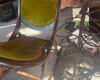 CUTE LITTLE NURSING ROCKER WITH VELVET UPHOLSTERY