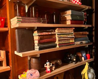 VINTAGE APRONS, BANKS ,BOOKS, A&W BOTTLE, BIG BOY BANK