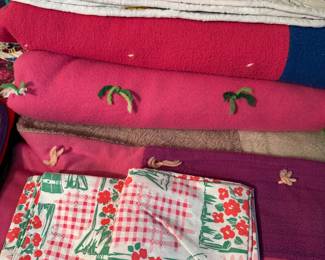 ASSORTMENT OF TEXTILES QUILTS RUNNERS,