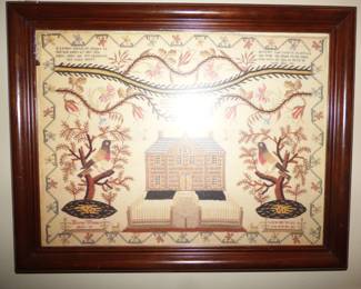 Very Well Executed Signed Antique Sampler by Young Girl (See Next Pic)