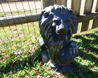 One of a pair of concrete Lions