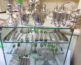 Sterling Holloware & Flatware, 90% Silver Dimes & Quarters