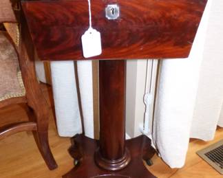 Mahogany Tea Caddy on Pedestal (See Next Picture)