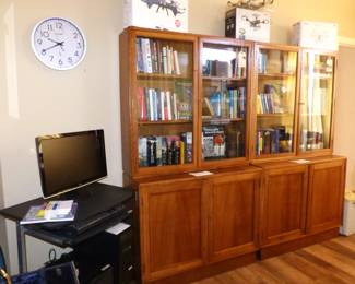 Vintage Oak Glass door 2 piece Bookcases