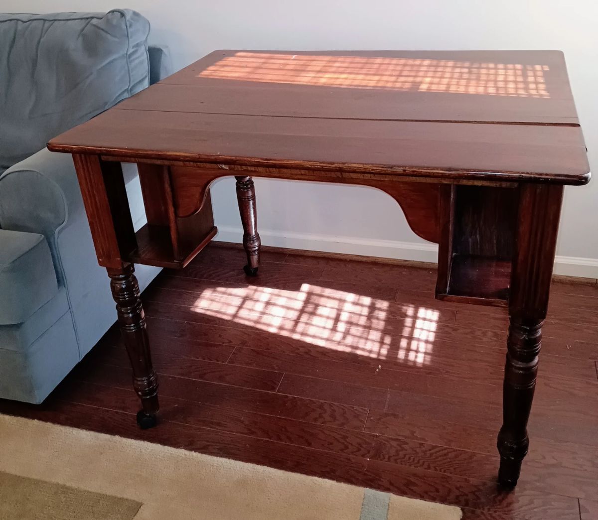 Antique square wood pub table.