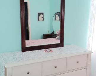 A large wood frame mirror is available for purchase separately.
Other large, medium and small hanging wall mirrors are available!