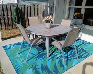 Three different outdoor rugs are available