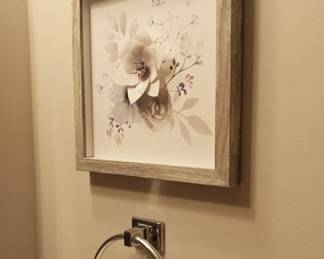 Neutral art objects throughout this house are for sale, and will accompany any decor.