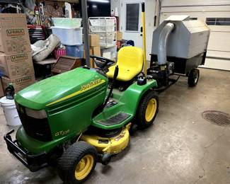 JOHN DEERE GT235 AND HUGE TRAC VAC