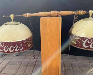  03 Vt. Coors Double TiffanyStyle Hanging Bar Pool Table Light