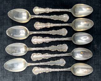 Nine Sterling Silver Teaspoons P.W. Ellis Silversmith 85.1dwt
