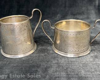 Wallace Sterling Silver Open Sugar & Cream 118.4 DWT