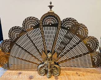Solid Brass Fanning Fireplace Screen