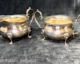 Revere Sterling Silver 293 Footed Open Sugar & Creamer Set 241.1 DWT